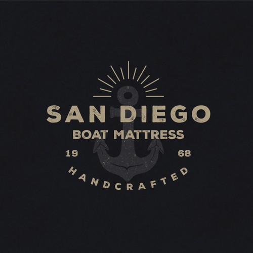 vintage logo for san diego boat mattress