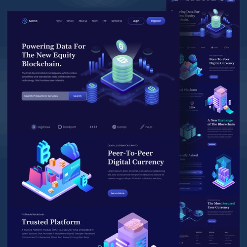 blockchain Landing page design