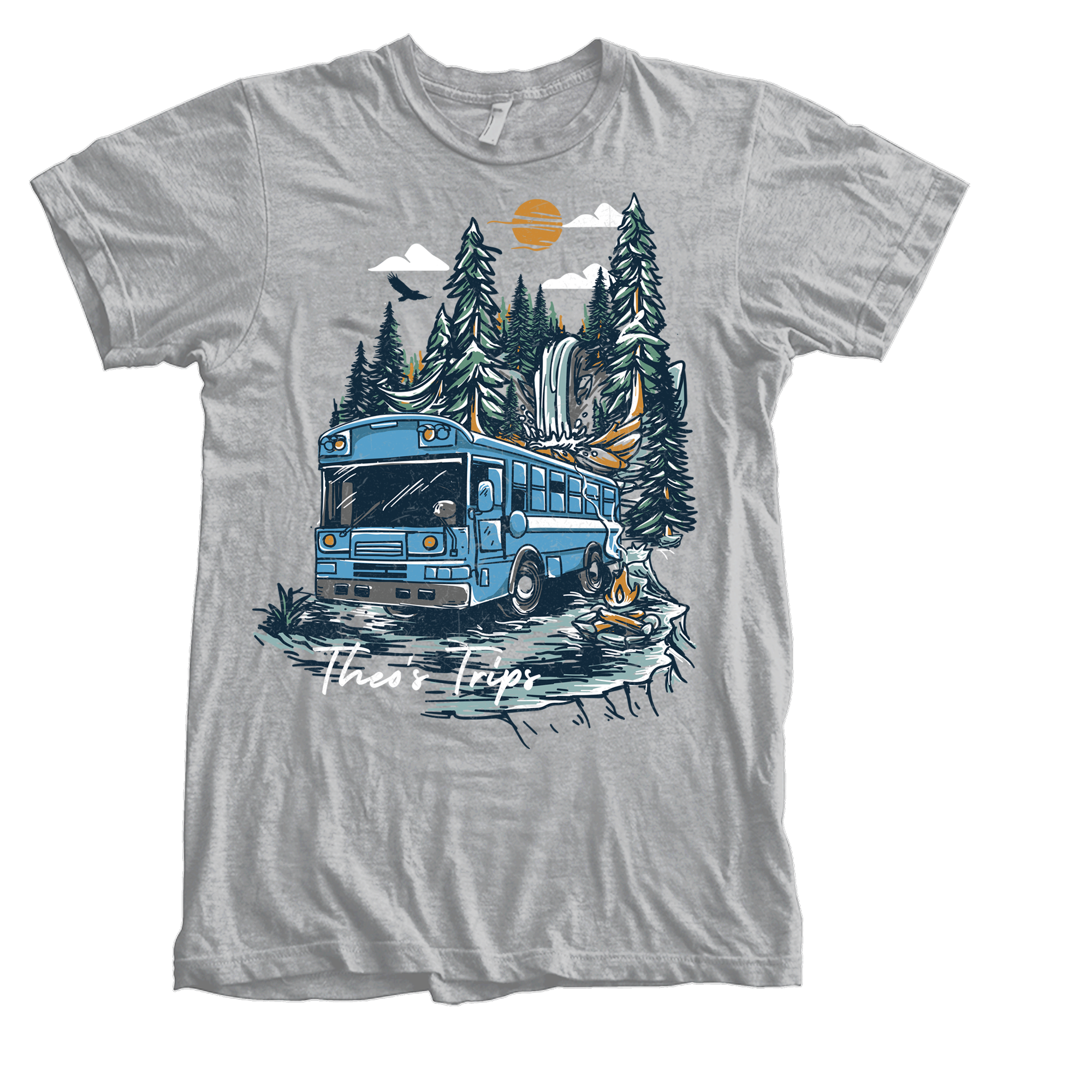 Vanlife travelers creating merch traveling the country in a bus doing extreme sports