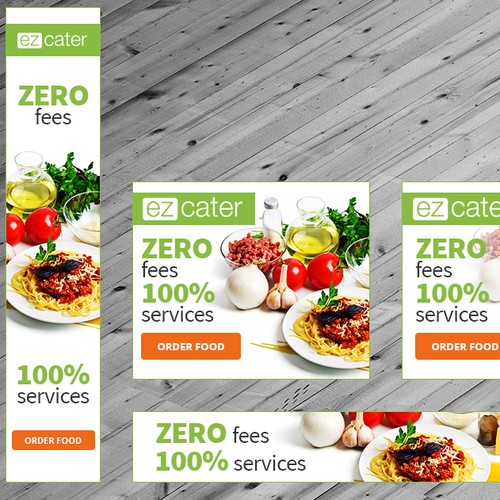 Create fresh banner ads for web marketplace ezCater.com