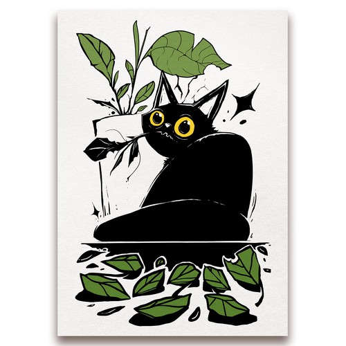 Black cat poster illustration entry