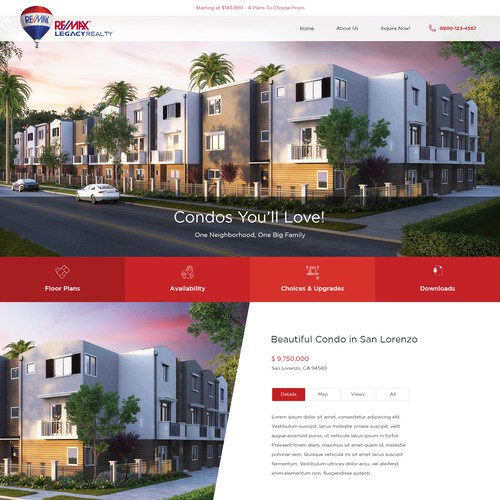 Homepage design for RE/MAX Legacy Realty