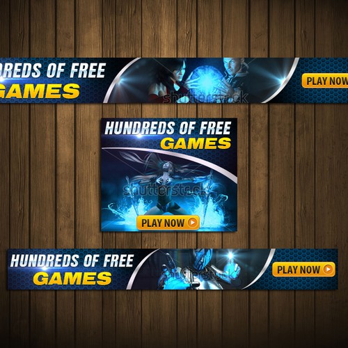 Advertising banners for an online games portal