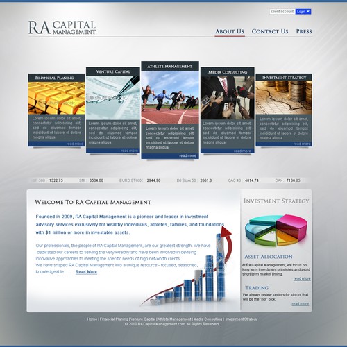 HOMEPAGE FACELIFT: website for investment advisory firm 