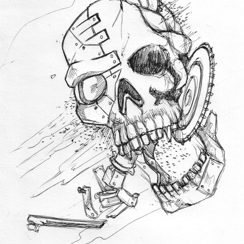 Gritty and Distressed Broken Skull Illustrations