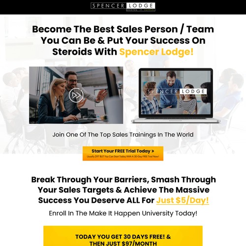 Modern and sleek Sales landing page