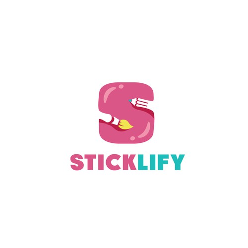 S letter logo for sticker company