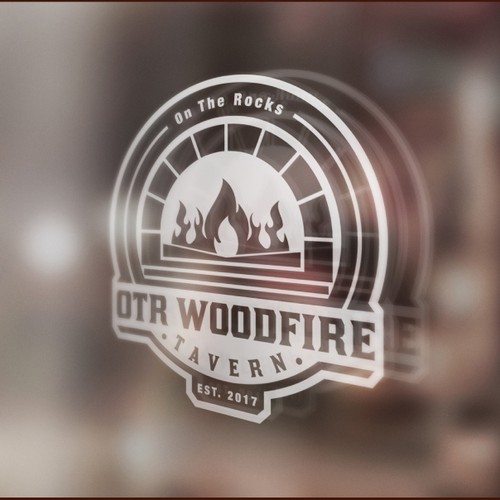 Logo for a wood fired pizza restaurant/tavern.