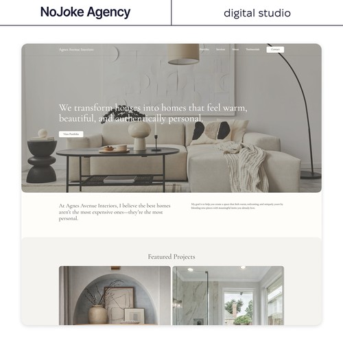 Interior Design Website by NoJoke Agency