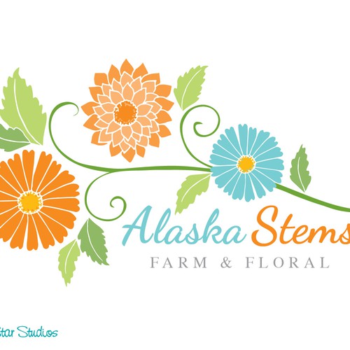 Create a logo for Alaskan sustainable cut flower farm and design studio