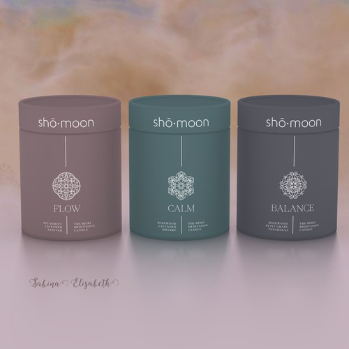 Round box design, minimalistic - clean, pure, Reiki, Yoga