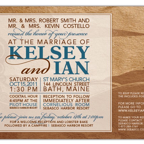 Fall Rustic New England Coast Wedding Invitation needs a new design