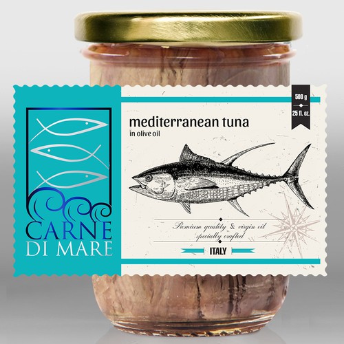 Carne Di Mare, seafood& fish, label design
