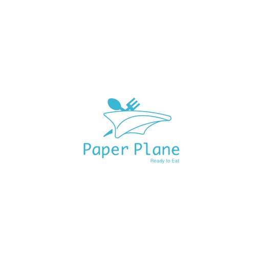 Paper Plane fast food logo design