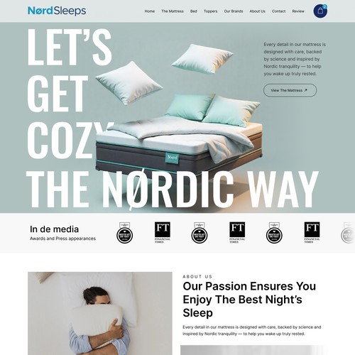 Comfort Mattress web design