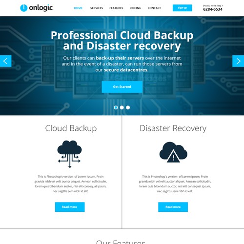 Create a smart, professional website for our disaster recovery business.