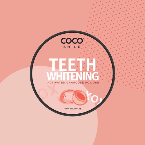 Label design for a beauty brand's teeth whitening powderf
