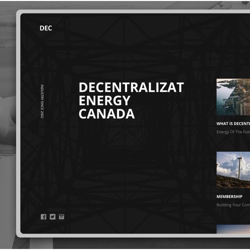 Home page for Decentralizat Energy Canada