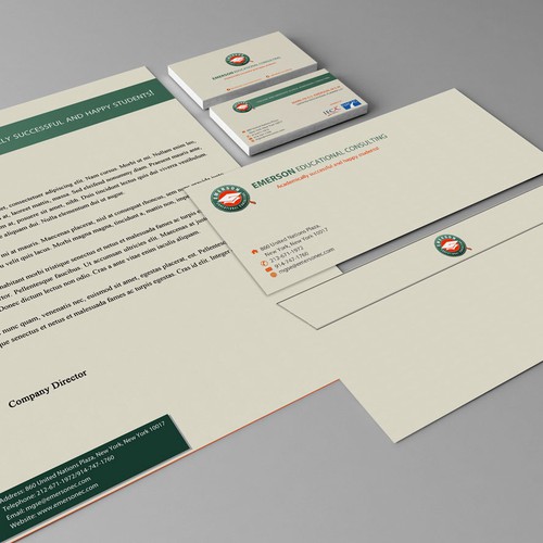 Create the next stationery for Emerson Educational Consulting