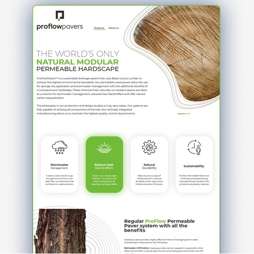 Green building product- Landscape Architects- Minimal Clean Webpage