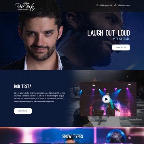 Homepage Design for a Comedy Magician