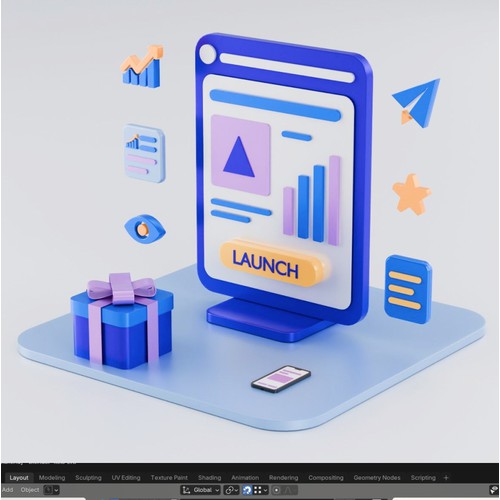 3D Isometric Illustrations for Bento UI Cards