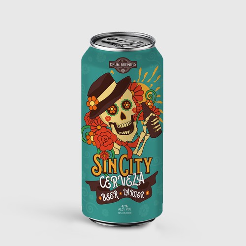 Sincity Cerveza Beer label design