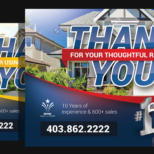 Real estate "thank you" postcard design