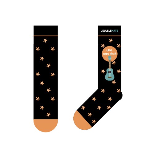 socks design for a ukelele shop