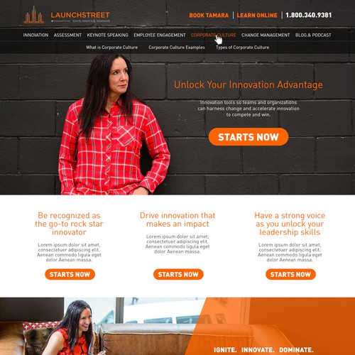 Business innovation website design