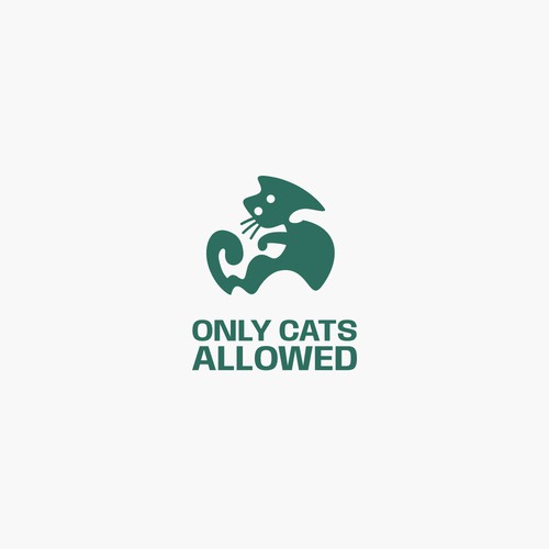 Fun, Simple, Clean Cat Apparel Brand Logo
