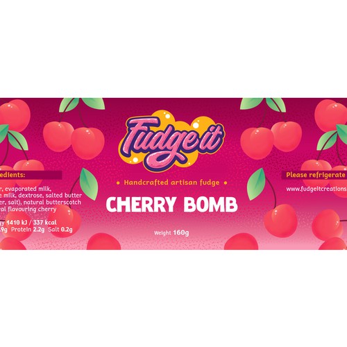 Label design handmade artisan fudge