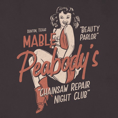 Illustration for Retro Lesbian Bar Mable Peabody’s Beauty Parlor and Chainsaw Repair