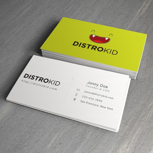 Business cards for online music service