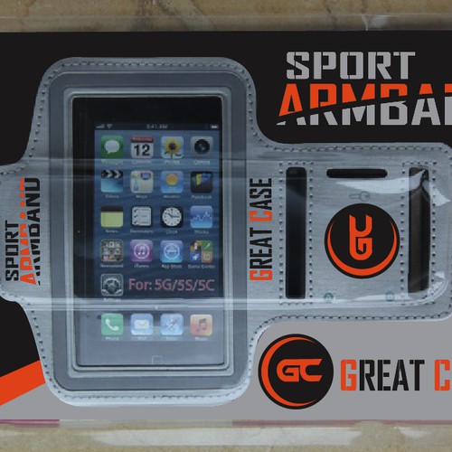 futuristic out of the box design for I phone 5 sports armband packaging