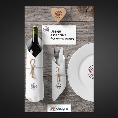 Cover for 99designs eBook - "Design essentials for restaurants"