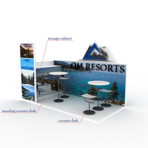 Design a 3D Custom Promotional Booth For QM Resorts