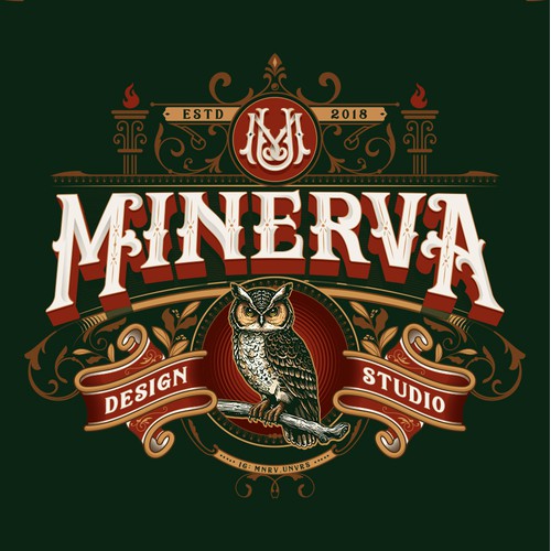 Vintage Minerva Owl Design
