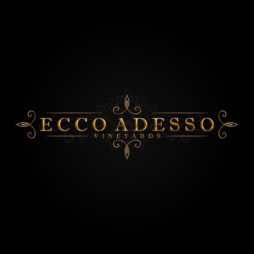 Simple and Luxurious logo design for "Ecco Adesso" vineyards.