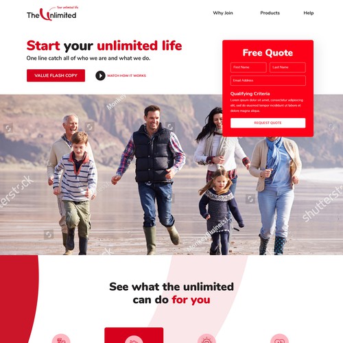 Website design for "The Unlimited" a direct marketing business specifically in telesales and face to face selling.