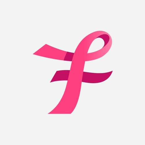 Cancer Ribbon + Letter F