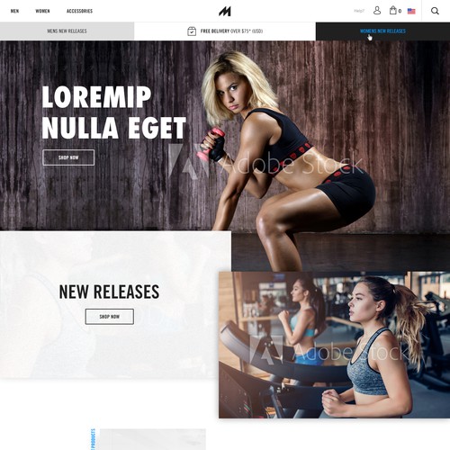 Design a modern athletic fit clothing brand website/brand