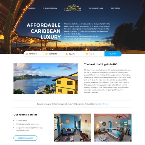 Web design for a small hotel