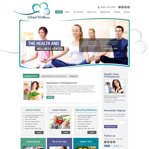 Create an attractive website design for Global Wellness