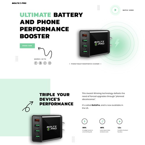 eComm High Converting Product Landing Page for Boltzpro.