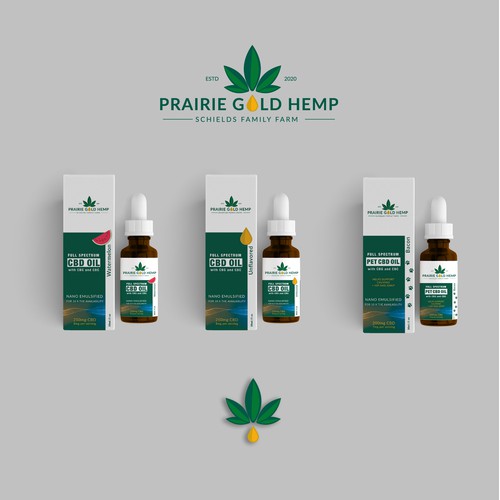 Nature-Inspired Packaging Design for Prairie Gold Hemp's CBD Oil Line