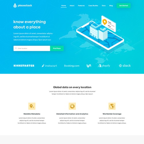 Web design for Saas company placestack