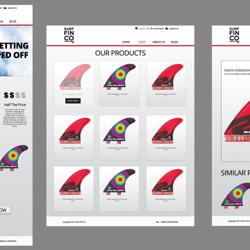 Design a website for an exciting new surf company