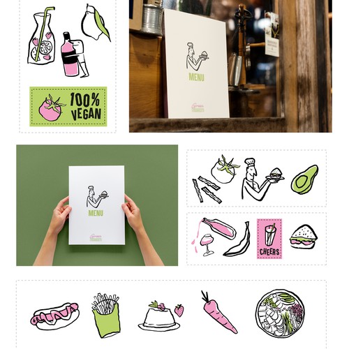 Menu for a vegan restaurant