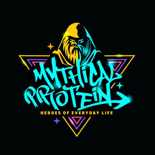 Mytical graffity logo for protein cereal